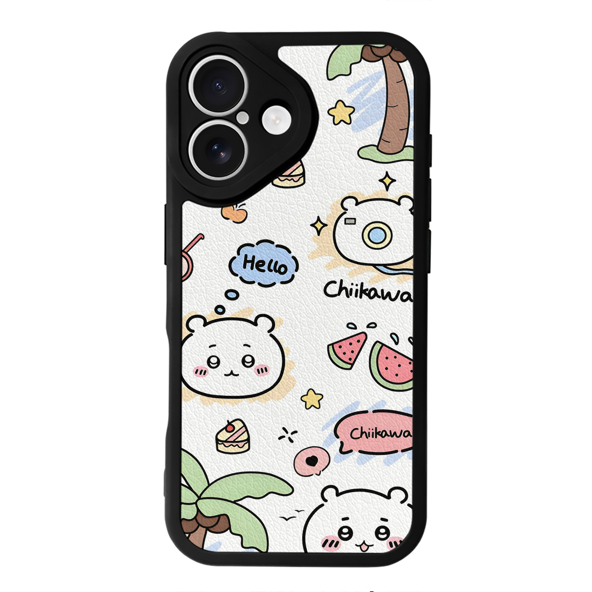 （画像用） ちいかわ Chii-kawa 【iPhone 16シリーズ対応】シリコンスマホケース（レザー調） 材質：シリコン